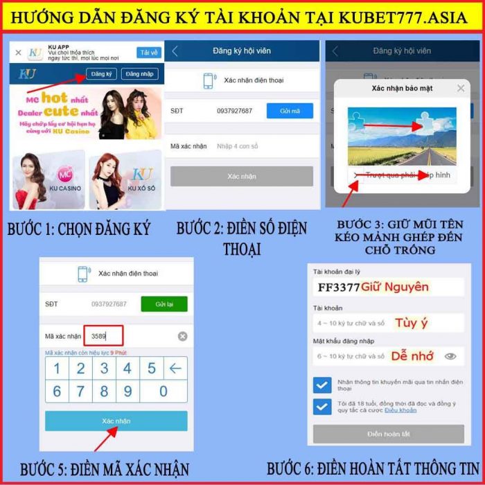 Hướng dẫn đăng ký tài khoản Kubet777