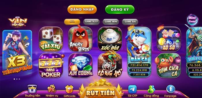 Hệ thống cổng game đa dạng của Vin68Club